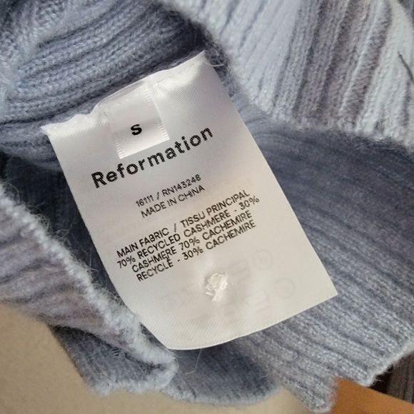 Reformation Faro Sweater in Parisian Blue size S NWT - Picture 9 of 10